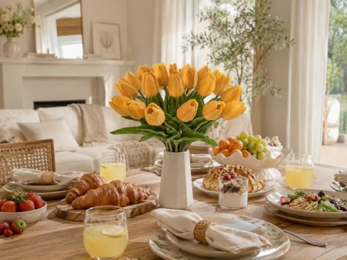 Image of Mandy's 20pcs Artificial Gold Tulips