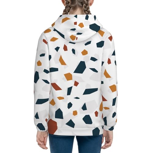 Terrazzo Tile Pattern Kids Pullover Hoodies Boys Sweatshirts Girls Athletic Clothes with Pocket4