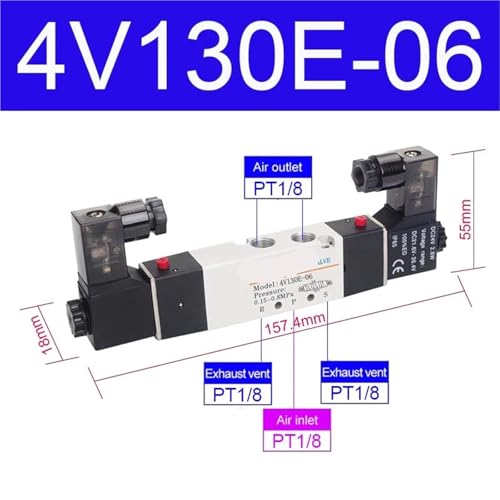 Vanne pneumatique 5/3 voies 4V130E-06 pour éviter les chutes - 3