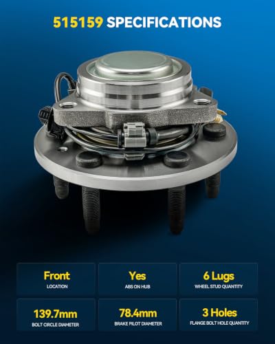 Image of PHILTOP 515159 RWD Front Wheel Bearing Hub Assembly for Silverado 1500