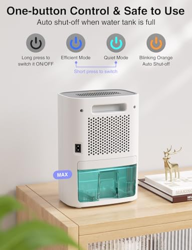 Image of CLEVAST Small Dehumidifier for Home, 30oz Compact Mini Dehumidifier with Auto Shut-Off, Quiet 24dB Portable Air Dehumidifier for Bathroom, Bedroom, Closet, Camper