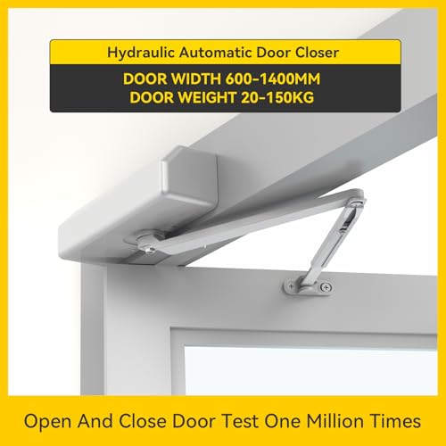 GEKRONE Automatic Door Closer Heavy Duty Hydraulic Aluminum Alloy Surface Mounted Home Door Closer Commerical UL 3-Hour Fire Rating ANSI Grade 1 Adjustable Speed Spring Size 2-5 Door Weight 44-330 Lbs by GEKRONE - Image 2