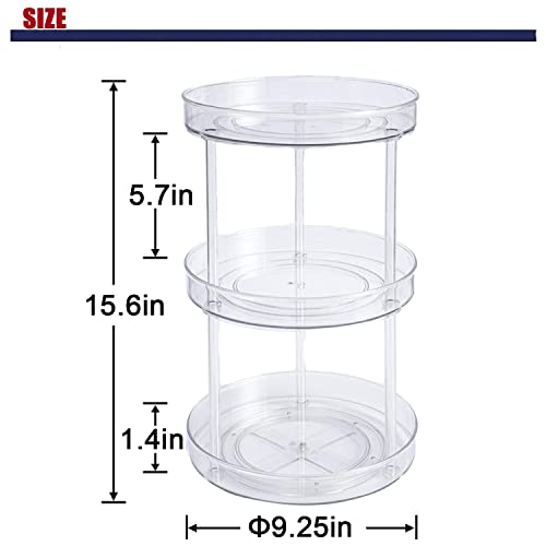 Non-Skid 3 Tier Lazy Susan For Kitchen, Cabinet, Pantry,Lazy Susan Turntable Cabinet Organizer，360 Degree Rotating Spice Rack，Lazy Susan Turntable #TOP2