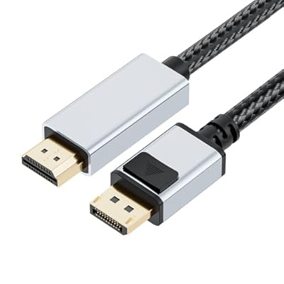 LUKFOCAB 4K 60Hz DisplayPort to HDMI Cable Adapter, 1.65FT/0.5M Short DP 1.2 to HDMI 1.4 Male UHD Cord, Braided Uni-Directional Cord for Dell, NVIDIA, AMD, Lenovo, HP, Monitor, Projector, Desktop