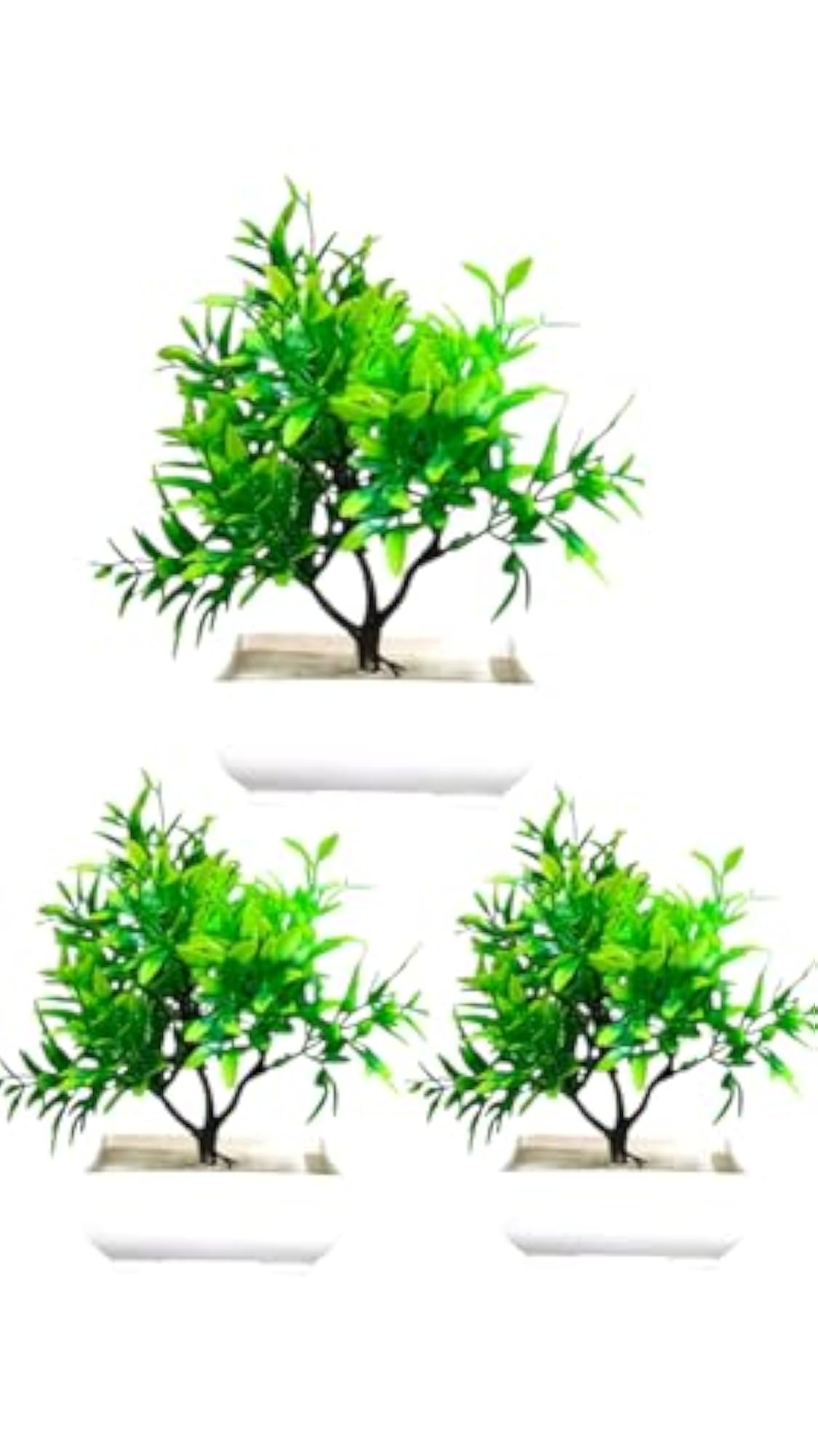 Artificial Plants in Pot Pack of 3 Decorative Ornament