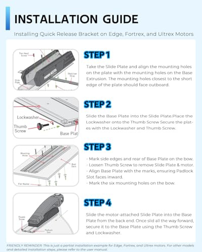 image for Bzcovac Quick Release Bracket for Minn Kota Trolling Motors, Ultrex, F