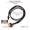 JSDDE Healing Crystal Round Stone Bead Pendant, Natural Gemstone Necklace for Men Women (Tiger Eye) #5