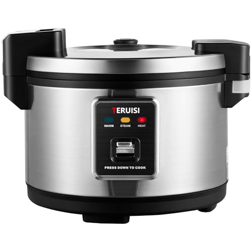 TERUISI 10L Commercial Rice Cooker for 50 Cups - Fast Cooking Electric Appliance with Auto Keep Warm and Non-Stick Inner Pot for 10-20 People