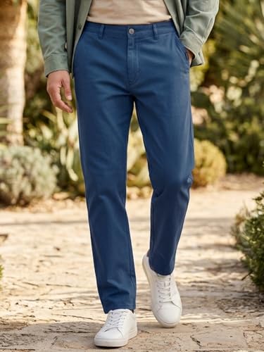 Image of Urbano Fashion Men's Regular Fit Mid Rise Cotton Casual Chinos Trousers Stretch