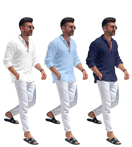 Image of Combo of Men Solid Cotton Blend Straight Kurta Shirt Pack of 2