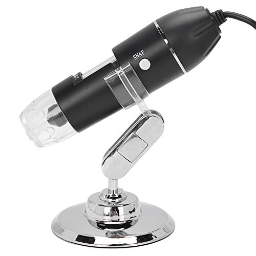USB Microscope Camera, 1600X 8LED Lights, Adjustable Portable Digital Microscope with Stand for Micro World Exploring