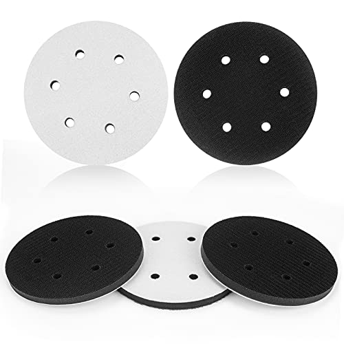 5 Pack 6 Inch 6 Hole Hook and Loop Soft Density Interface Buffer Pad 6