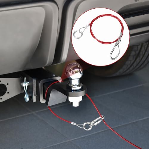 2 Stück Abreißseil Rot, 1 Meter Bremsseil, Sicherungsseil für Alle Gängigen Gebremsten Anhänger