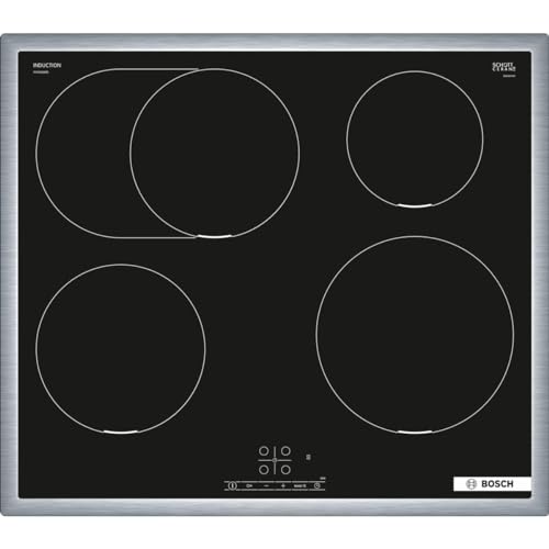 Bosch PIF645BB5E Serie 4 Induktionskochfeld (autark), 60 cm breit, Bräterzone für großes Kochgeschirr, PowerBoost schnelleres Kochen, TouchSelect Bedienung, ReStart, QuickStart