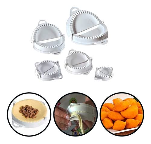 Kit 05 Fechador Modelador Cortador De Pastel Risole Massas Salgados Molde Fábrica Festa Padaria Cozi