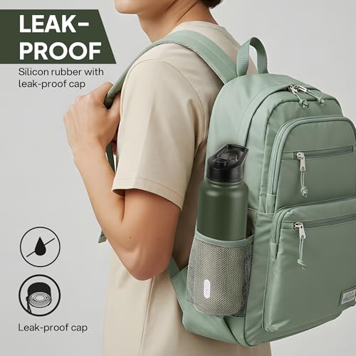 Image of CELLO Puro Steel-X Ultimo 900 Insulated Water Bottle 650 ml Matt Green | Fridge Safe PU Insulated Lightweight Slim & Stylish Leakproof Easy to Carry Backpack Water Bottle For Travel Office & Daily Use