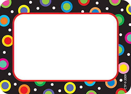 Creative Teaching Press Dots On Black Name Tags , Black. - 4505