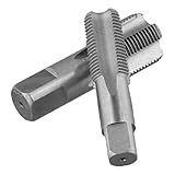 Upluxmira Juego de 2 grifos de tubería de 1/2 y 3/4 pulgadas NPT, herramienta de roscado manual de acero al carbono, reparación de roscas de tubería, extracción de cables dañados, plata