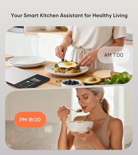 KUAIVO Smart Nutrition Food Scale with TFT Display, Tracks Calories, Fat, Carbs & Protein, - image 6