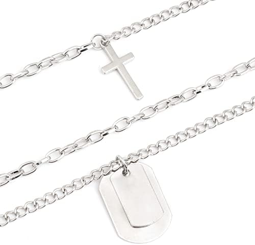 PHOGARY 2 Pieces Chain Necklace Egirl Chains Statement Butterfly Pendant Necklace Sliver Set, Eboy Long Multilayer Chains Cool Punk Choker Padlock Necklaces Fashion Hip Hop Jewelry for Men Women