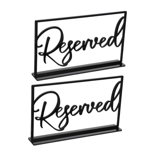 SOLUSTRE 2Pcs Acrylic Reserved Signs for Party Restaurant Elegant Reserved Table Cards for Seats Assignment for Weddings Events and Businesses Design