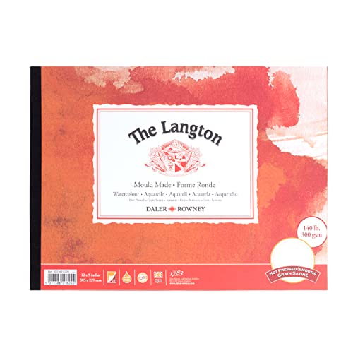 Daler-Rowney Langton Carnet 300 g/m² 30,5 x 22,9 cm Pressé à chaud et gommé