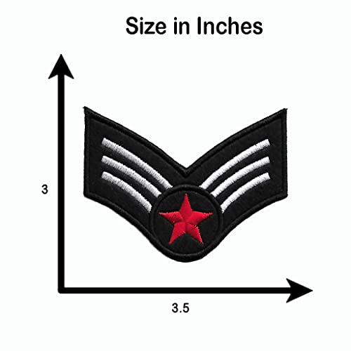 Image of Motohog Unique Embroidered Iron on Patch (Commando Stripes), 3.5x3 inches