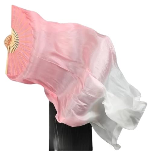 DMLAYHP Belly Dance Fan Bellydance Silk Veils Fan Dancer Performance Long Flowy 1.8m(12,180cm)