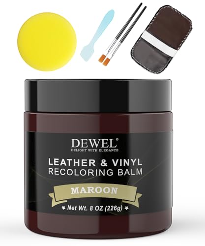 DEWEL Kit de reparación de Cuero Marrón Rojizo 200g Cuidado del Cuero del Coche Bálsamo de Color de Cuero sintético Kit de reparación de Cuero para la restauración de Cuero Grietas Agujeros