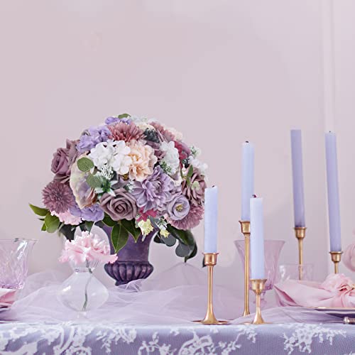 Wxboom Purple Artificial Flowers Combo Box For Diy Wedding Bouquets, Lavender Flowers Bulk For Bridal Baby Shower Centerpieces Floral Arrangements Home Decorations (Dreamy Purple) #TOP4