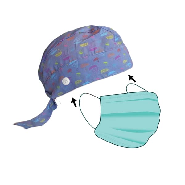 Bandana Reggi Mascherina fantasia, per Sanitari, Oss, Infermieri, Medici, Odontoiatri, Ospedali e cliniche, Spedizione Gratuita
