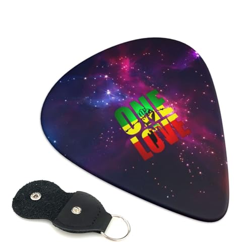 エレキギター ベース用ピック ウクレレ ギター レゲエラスタワンラブグリ 弦楽器 アニメ ファッション 音楽愛好家 初心者 トライアングル ピック 6枚セット 0.96mm