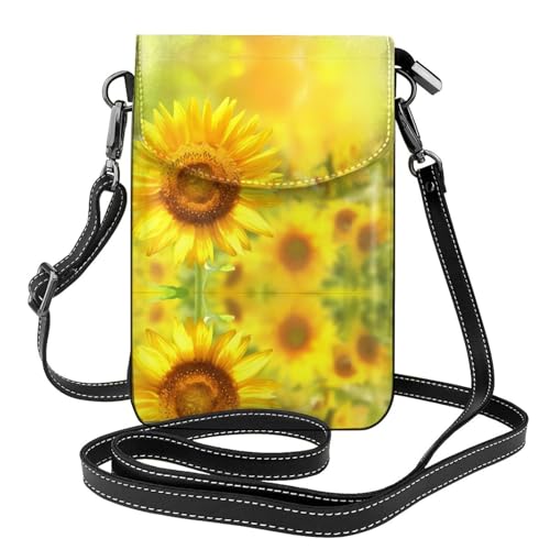 Sac à rabat tournesol microfibre PU pour emporter téléphone et portefeuille en voyage