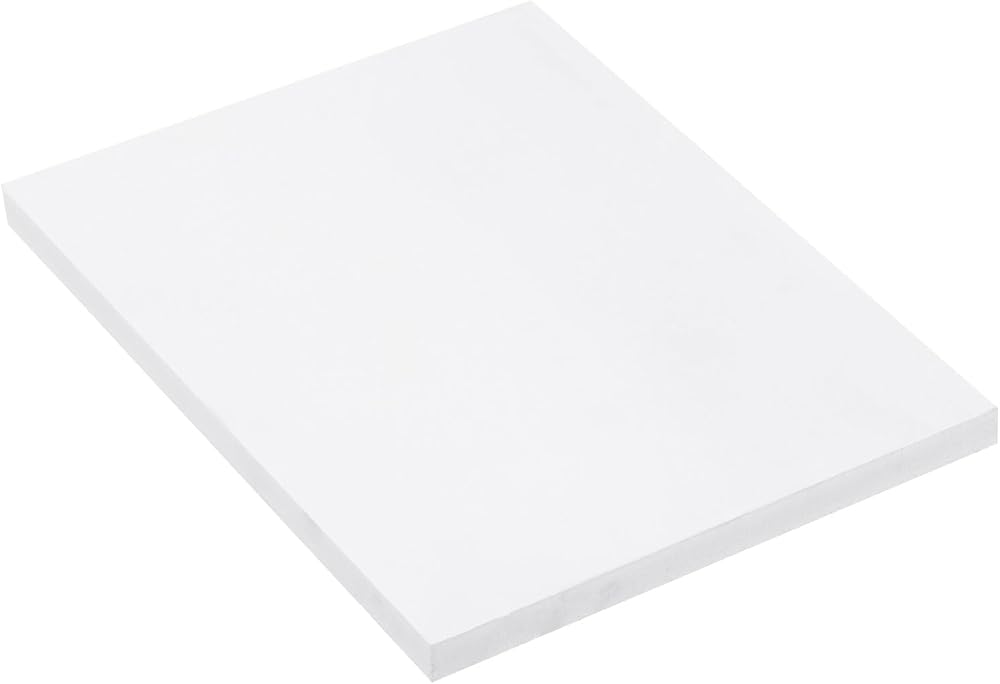 Expanded PVC Plastic Sheet 1/2" Thick, 8.5"x11" Lightweight Rigid Foam Sheet, [for Crafts Signage Displays Digital Screen Printing] - White/ 1 Pcs