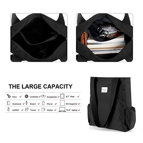 Image of KAMO Floral Tote Bag - Waterproof Lightweight Handbags Travel Shoulder Bag for Hiking Yoga Gym Swimming Travel Beach