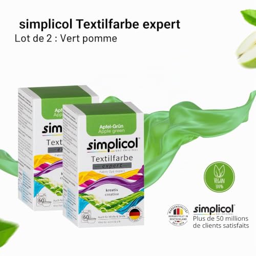 simplicol Teinture Expert : Votre Teinture Express en Machine ou en bassine - Paquet de 300g - Couleur Vert Pomme (Pack de 2) – vue 4