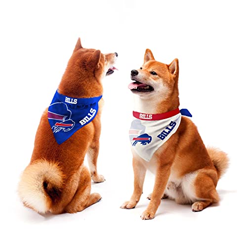 Littlearth Buffalo Bills Home and Away Pet Bandana Set with Ties, Large