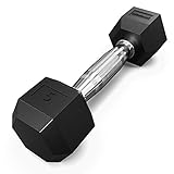 Synergee Rubber Encased Hex Dumbbells with Chrome Handle. Sold Individually All Purpose Weights for Strength & Conditioning Training. Available Size from 2.5 lbs to 50 lbs.
