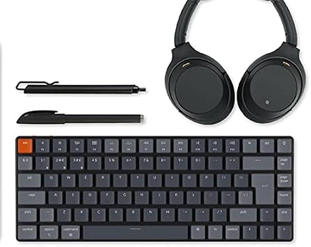 Keychron K3 Ultra-Slim 75% ISO-UK-Layout Wireless Bluetooth/Wired USB Mechanical Keyboard,84 Keys Hot Swappable Low-Profile Optical Blue Switch White LED Backlit for Mac Windows-Version 2