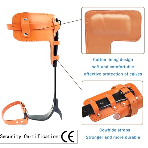 timiland Tree Climbing Spikes Set with Professional Accessories, Adjustable Length Design,Adjustable Climbing Belt and Nylon Umbrella Rope,for Climbing,Picking Fruit and Outdoor Sports(Set D)