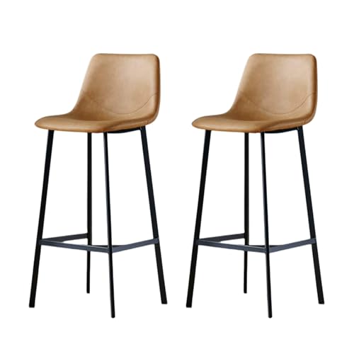 Tabouret de bar confortable 75 cm dossier pour éviter le mal de dos x2 - 2