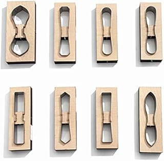 WOWOWO 8Pcs DIY Keychain Scrapbook Embossing Wooden Die Cutting Leather Mold Art Crafts
