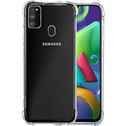 Image of TheGiftKart Transparent Crystal Clear Back Cover Case for Samsung Galaxy M21 / M21 2021 Edition / M30s | Shockproof Soft TPU Case | Cushioned Edges for Ultimate Protection Cover (TPU, Transparent)