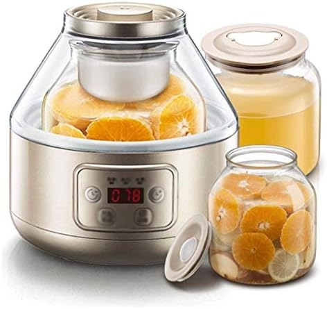 BMMMZ Large Capacity Homemade Enzyme Machine Glass + Ceramic Household Automatic Yogurt Machine (Color : Gold)