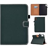 OWSIHNZBF for iPad mini 6. Generation 2021 8,3 Zoll, for Hülle Tablet, Smart Magnetic Flip Fold Stand Case Schutzhülle aus PU-Leder for Mann/Frau mit Auto Wake Sleep Kartenfächern(Dark Green)