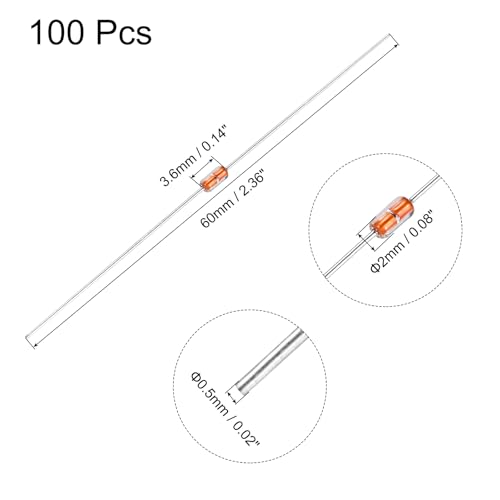 QUARKZMAN 100 Stück 100K Ohm NTC Widerstände Sortiment, MF58 3950B 5% Metallfilm, Wiederstand Set, Thermistor Temperatursensoren