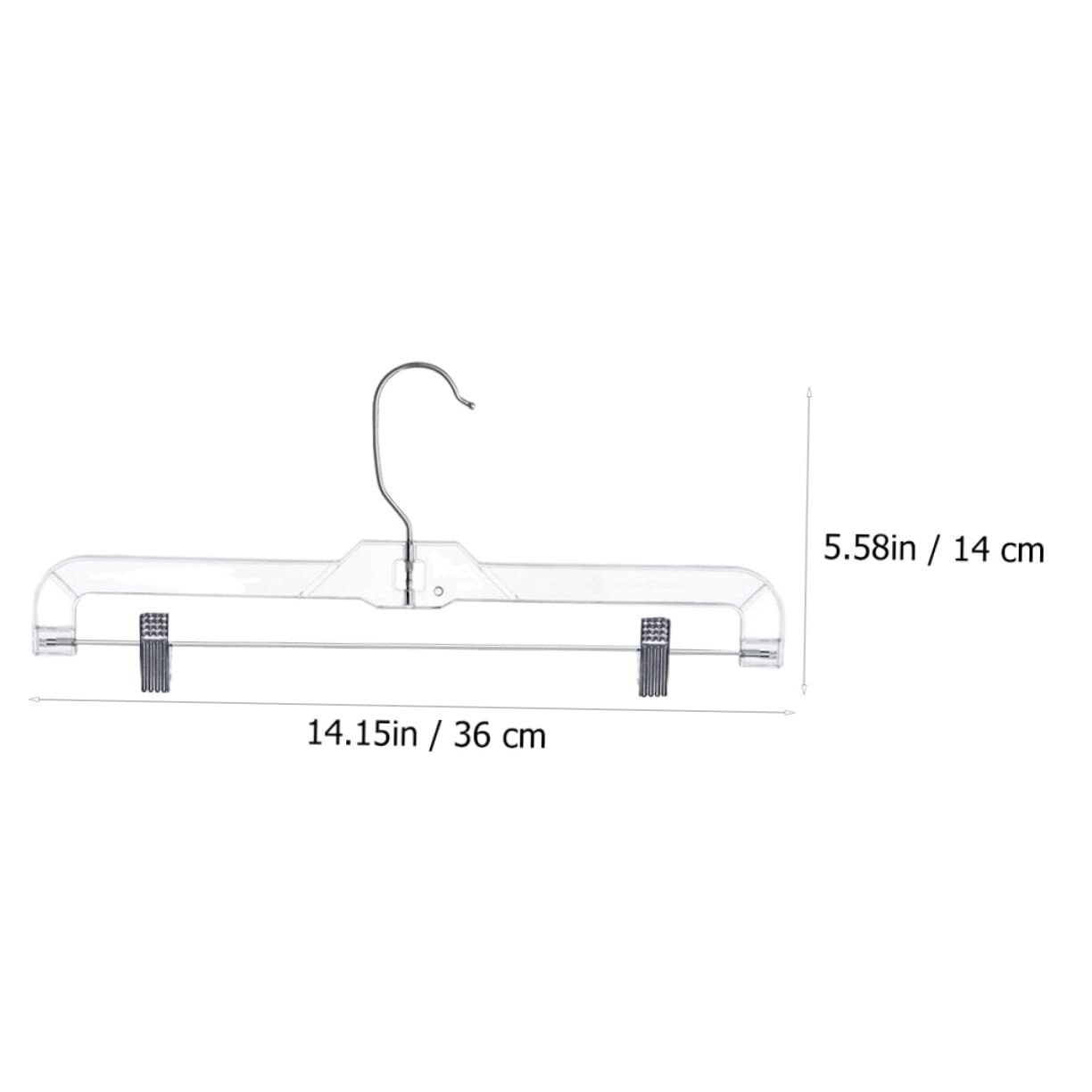 Vaguelly 10Pcs Pant Hanger with Clips Transparent Skirt Hangers for Wardrobe Space Saving Clothing Hangers with Hook Design Versatile and Stylish Clothing Display