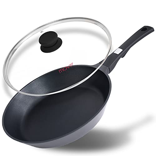 Frying Pan Nonstick Skillet Cookware: Skillet 12-inch Nonstick with Lid Stainless – Non Stick Cooking Frying Pan Induction Compatible – Handle Cool PFOA-Free for Home Camping Kitchen Party Outdoor