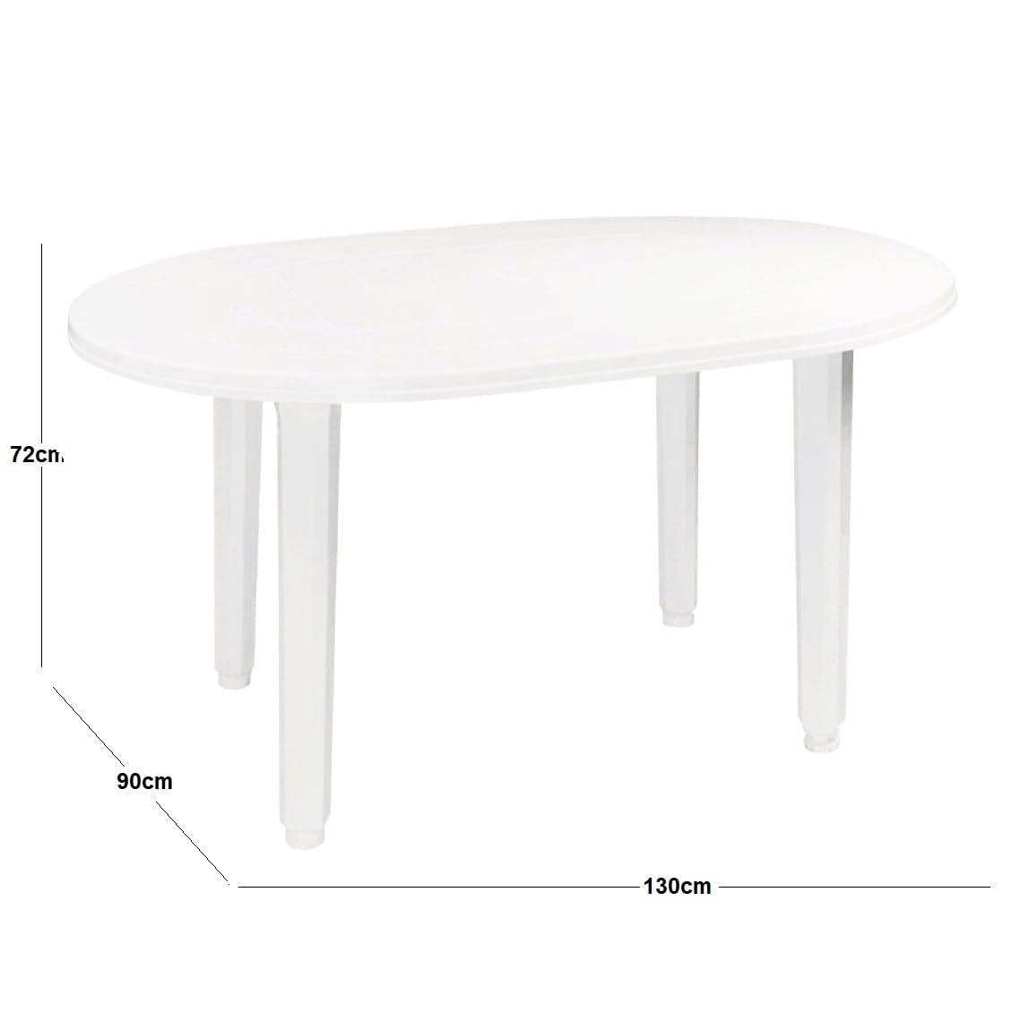 Mesa de Jardin Oval 130x90cm de Resina Auxiliar Exterior desmotable portatil