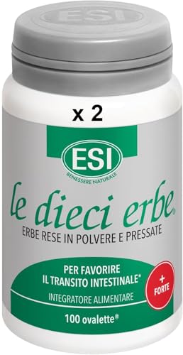 2 PEZZI | Le Dieci Erbe +Forte, Integratore Alimentare Vegetale con Tarassaco, Lassativo Naturale Contro Stitichezza e Flatulenza | 200 capsule